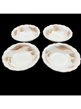 VTG Syracuse China Restaurant Ware 4 Berry Sauce Bowls Dish Autumn Leaves USA